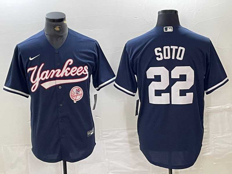 Men's New York Yankees #22 Juan Soto Navy With Patch Cool Base Stitched Baseball Jersey,We sell and wholesale Men's New York Yankees #22 Juan Soto Navy With Patch Cool Base Stitched Baseball Jersey on line form chian!